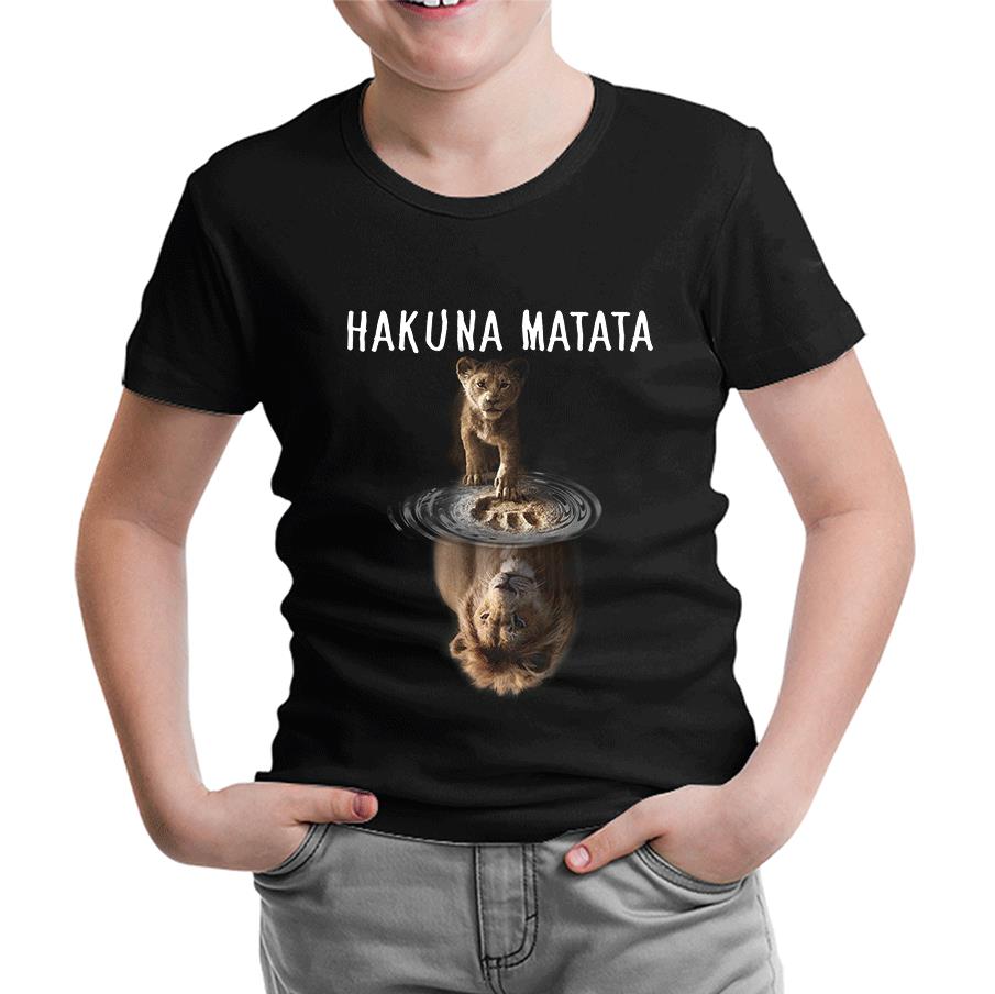 Hakuna Matata - Aslan Siyah Çocuk Tshirt