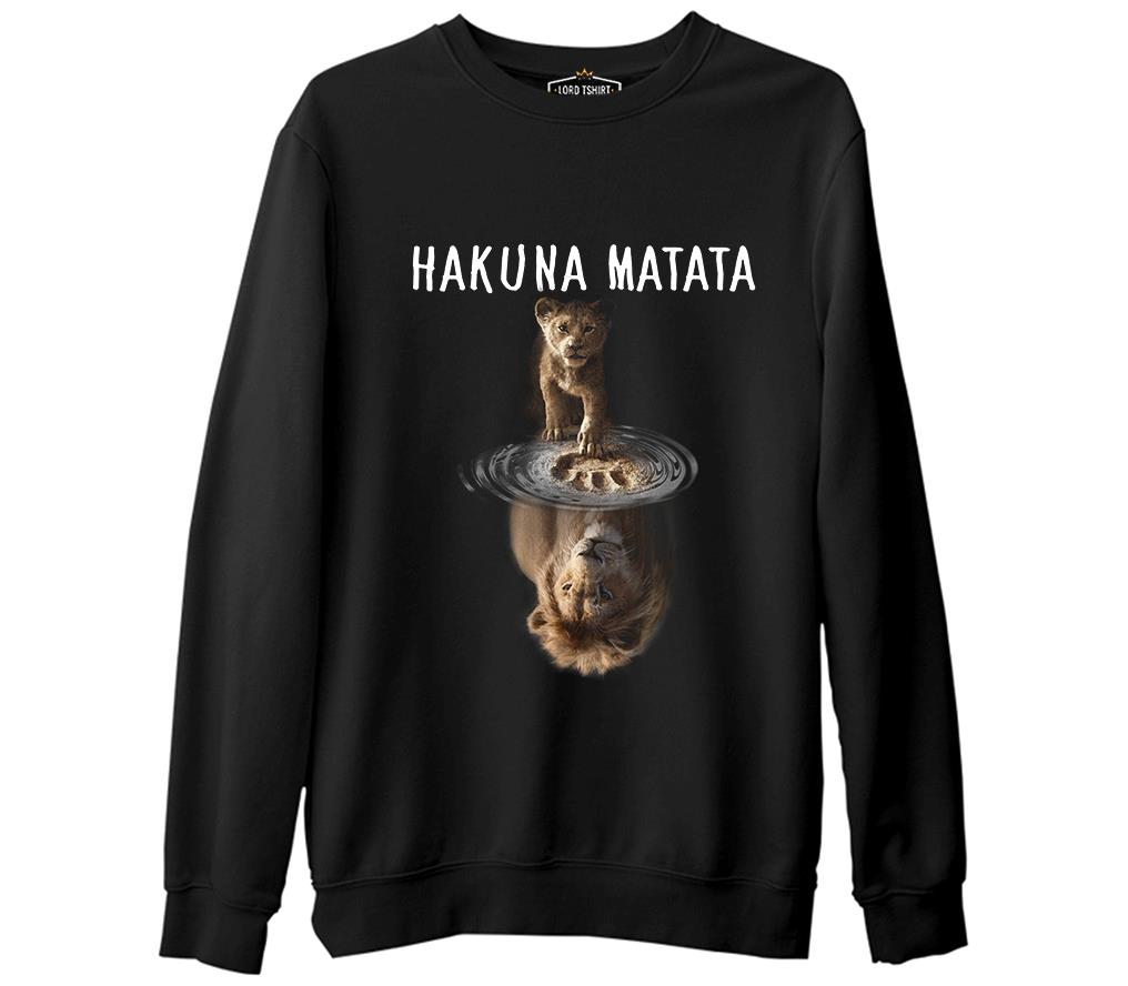 Hakuna Matata - Lion Black Men's Thick Sweatshirt