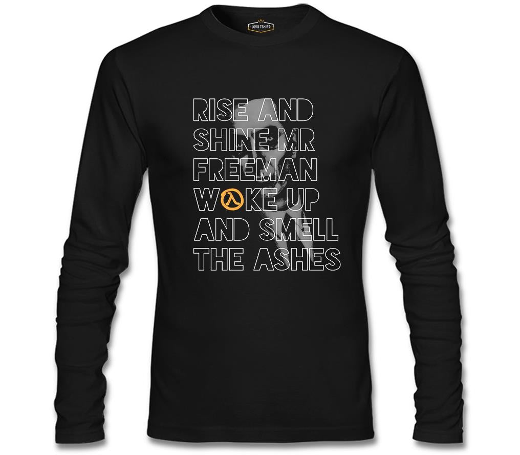 Half Life 2 - Rise and Shine  Siyah Erkek Sweatshirt
