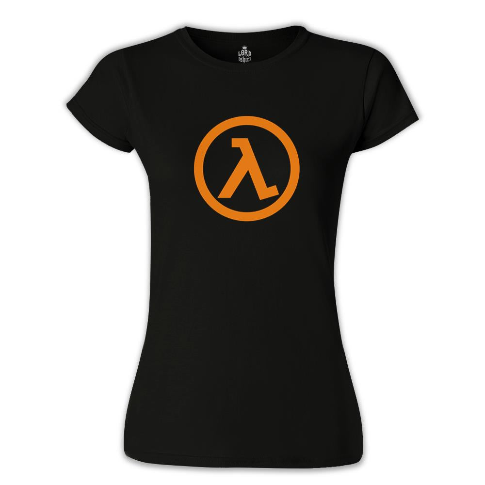 Half Life - Logo Siyah Kadın Tshirt