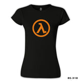 Half Life - Logo Siyah Kadın Tshirt