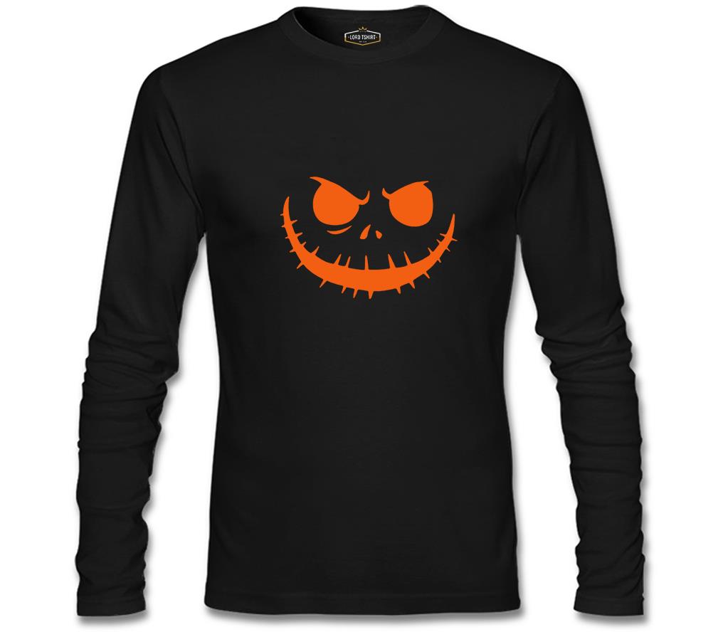 HalloWeen - Face Siyah Erkek Sweatshirt