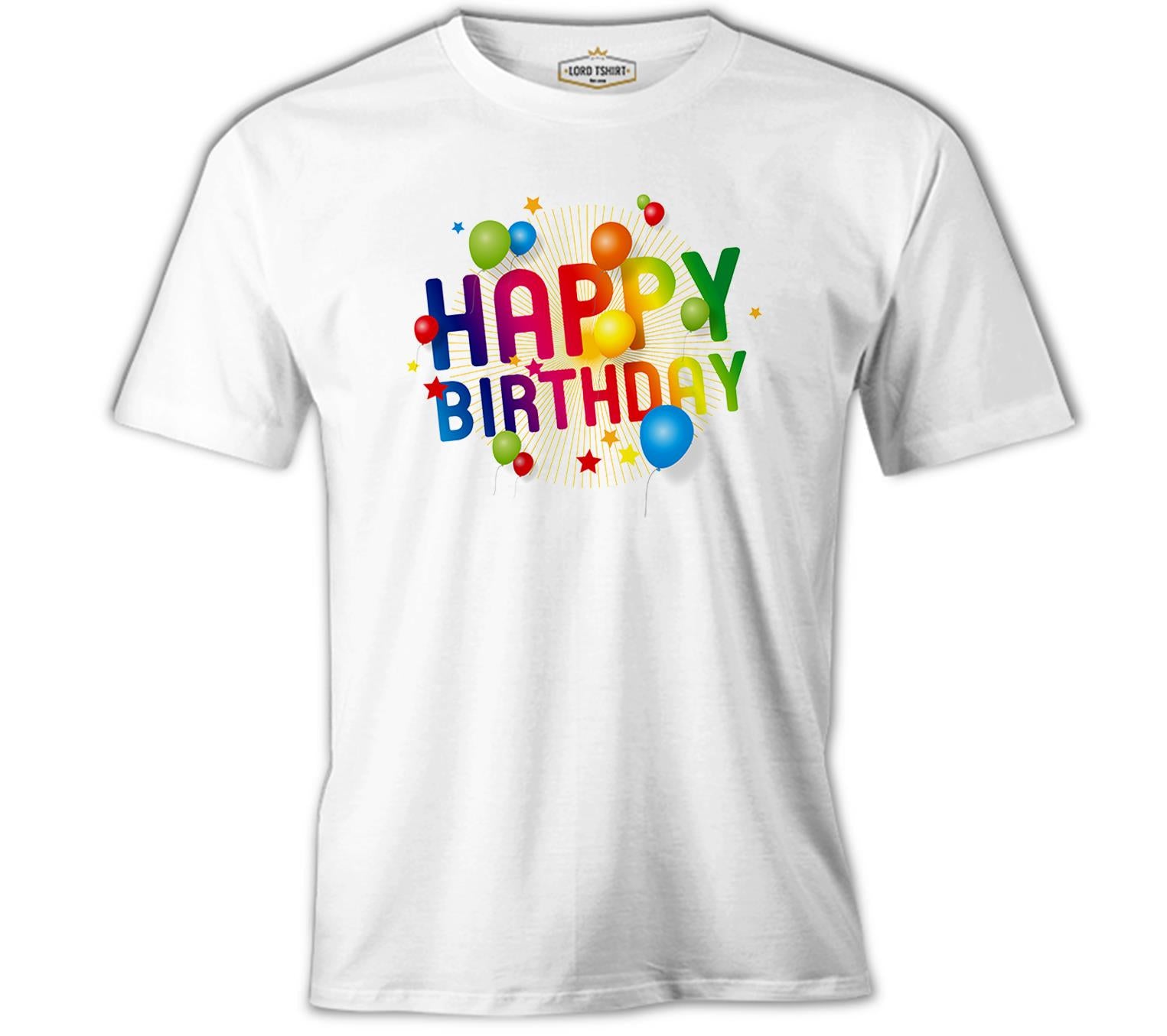 Happy Birthday White Men's Tshirt 
