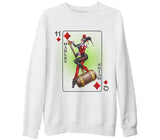 Harley Quinn - HQ Beyaz Kalın Sweatshirt