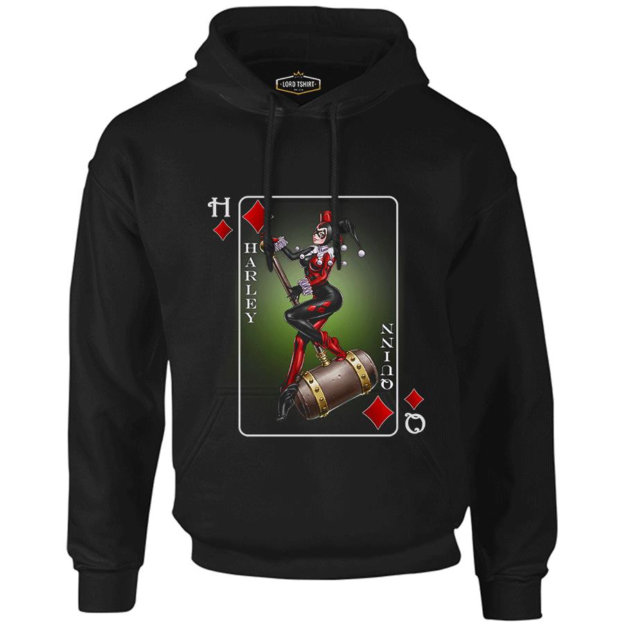 Harley Quinn - Sane Again Siyah Erkek Fermuarsız Kapşonlu