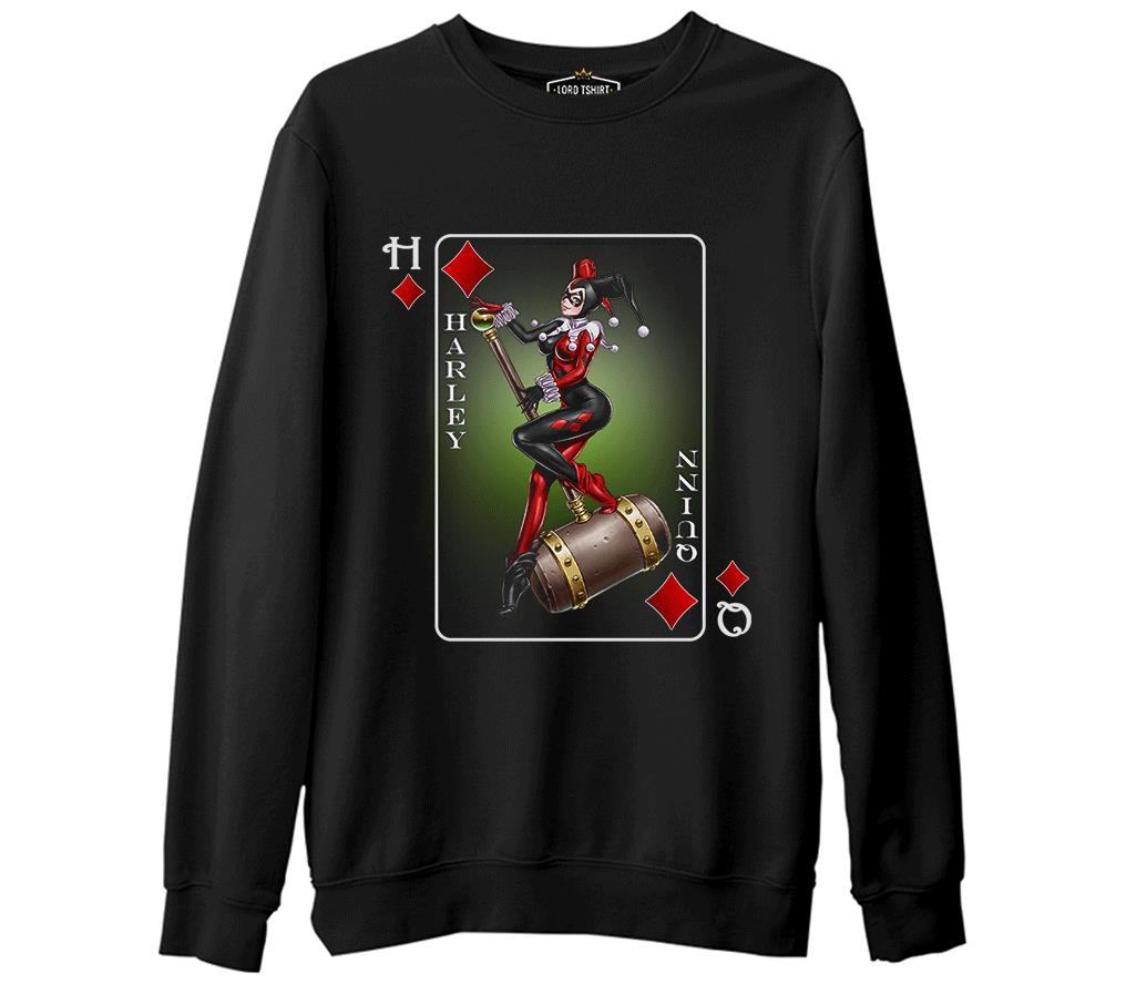 Harley Quinn - Sane Again  Siyah Erkek Kalın Sweatshirt