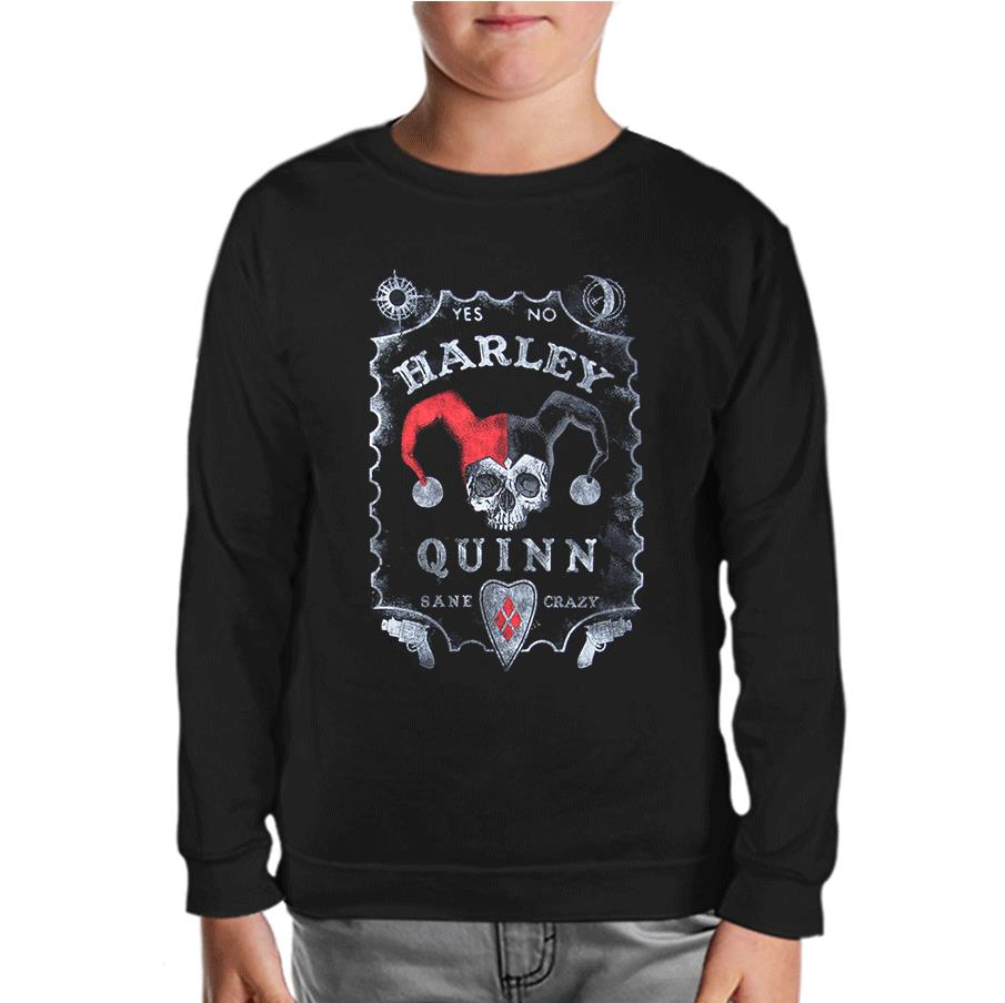 Harley Quinn - Sane Crazy Siyah Çocuk Sweatshirt
