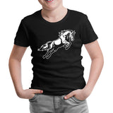 Animal - Horse Horseshoe Black Kids Tshirt