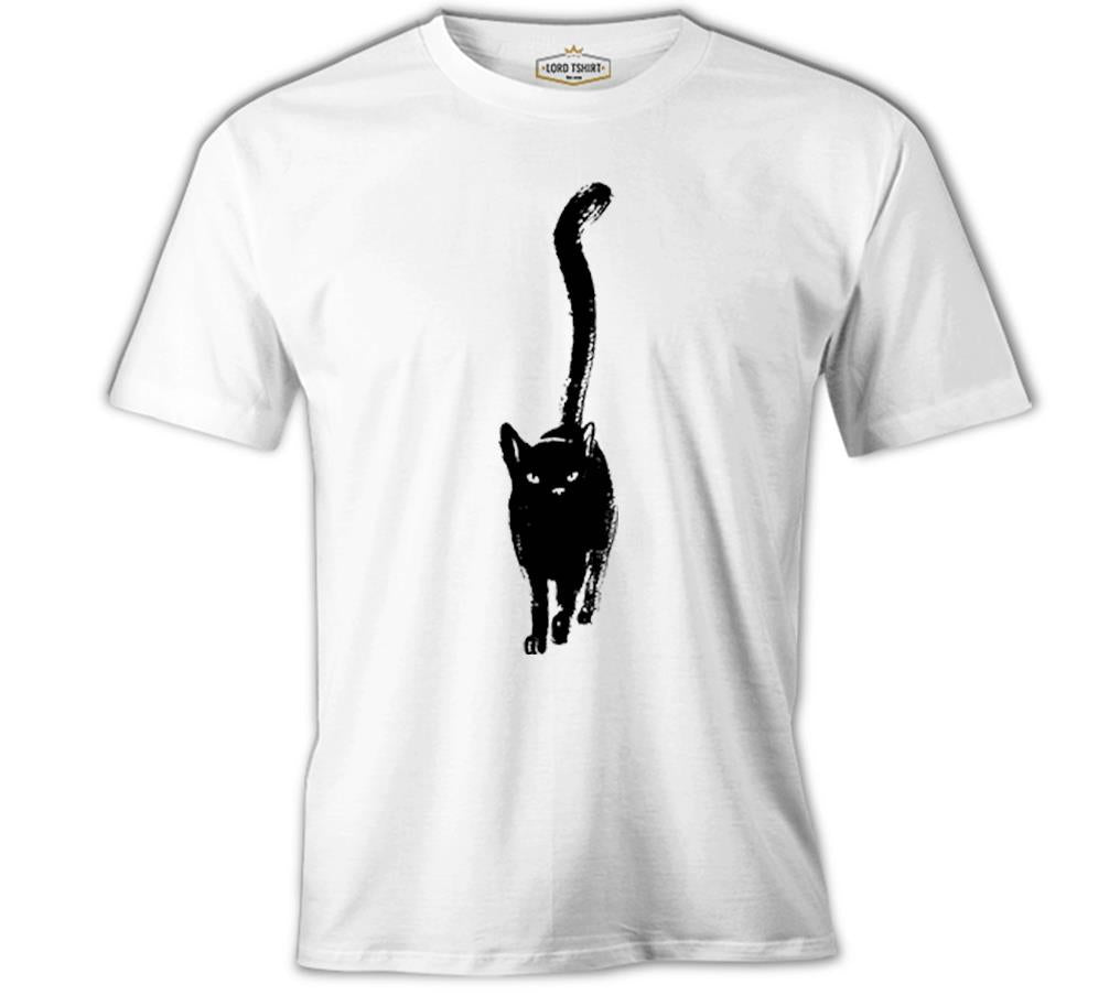 Hayvan - Kedi Chat Noir Beyaz Erkek Tshirt