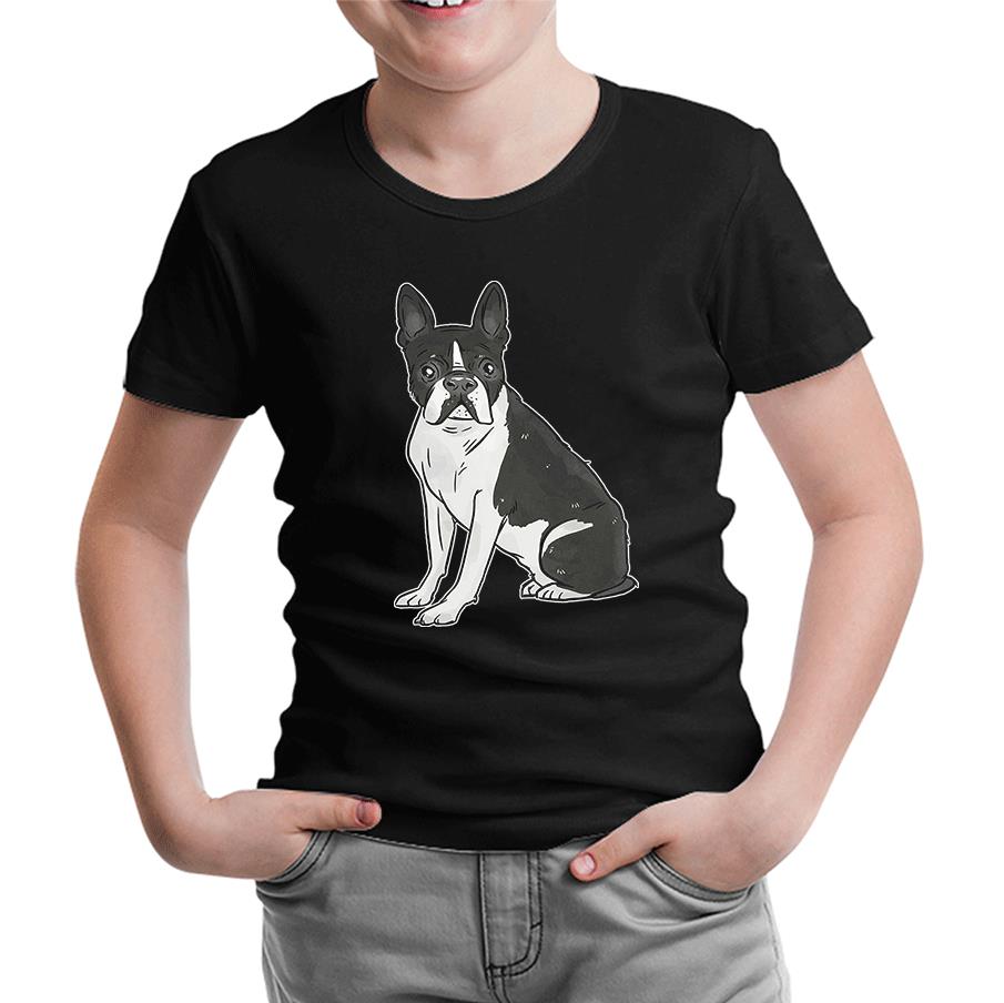 Hayvan - Köpek Terrier Siyah Çocuk Tshirt