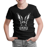 Animal - Rabbit Black Kids Tshirt