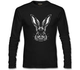 Hayvan - Tavşan Siyah Erkek Sweatshirt