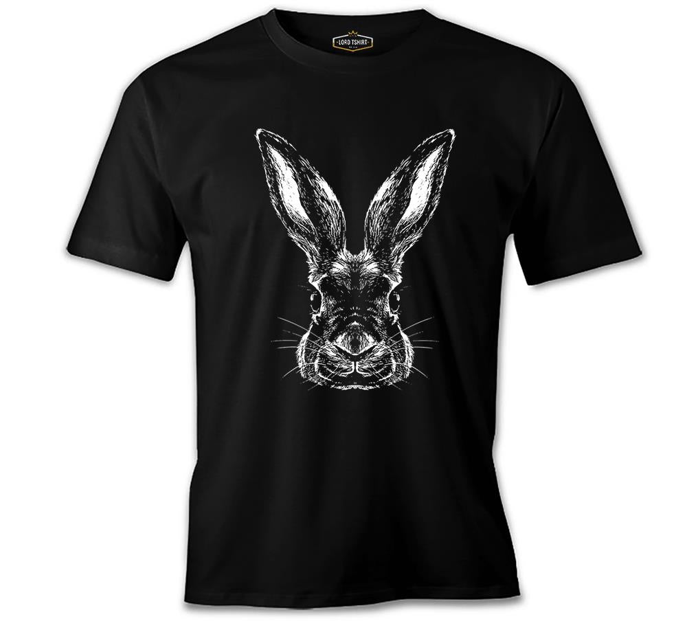 Hayvan - Tavşan Siyah Erkek Tshirt