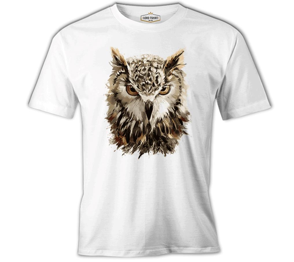 Hayvan - Vahşi Baykuş  Beyaz Erkek Tshirt