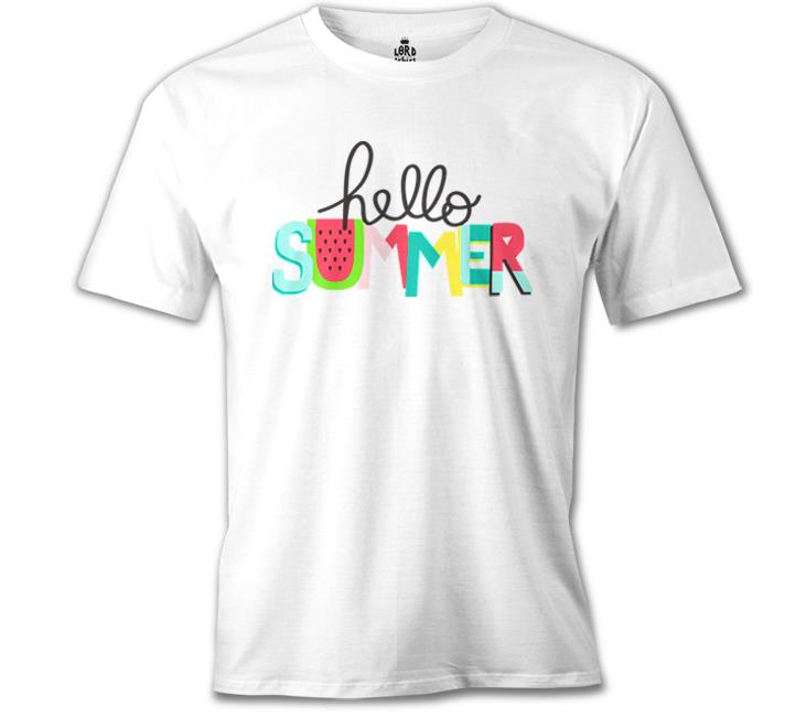 Hello Summer - Watermelon White Men's T-Shirt