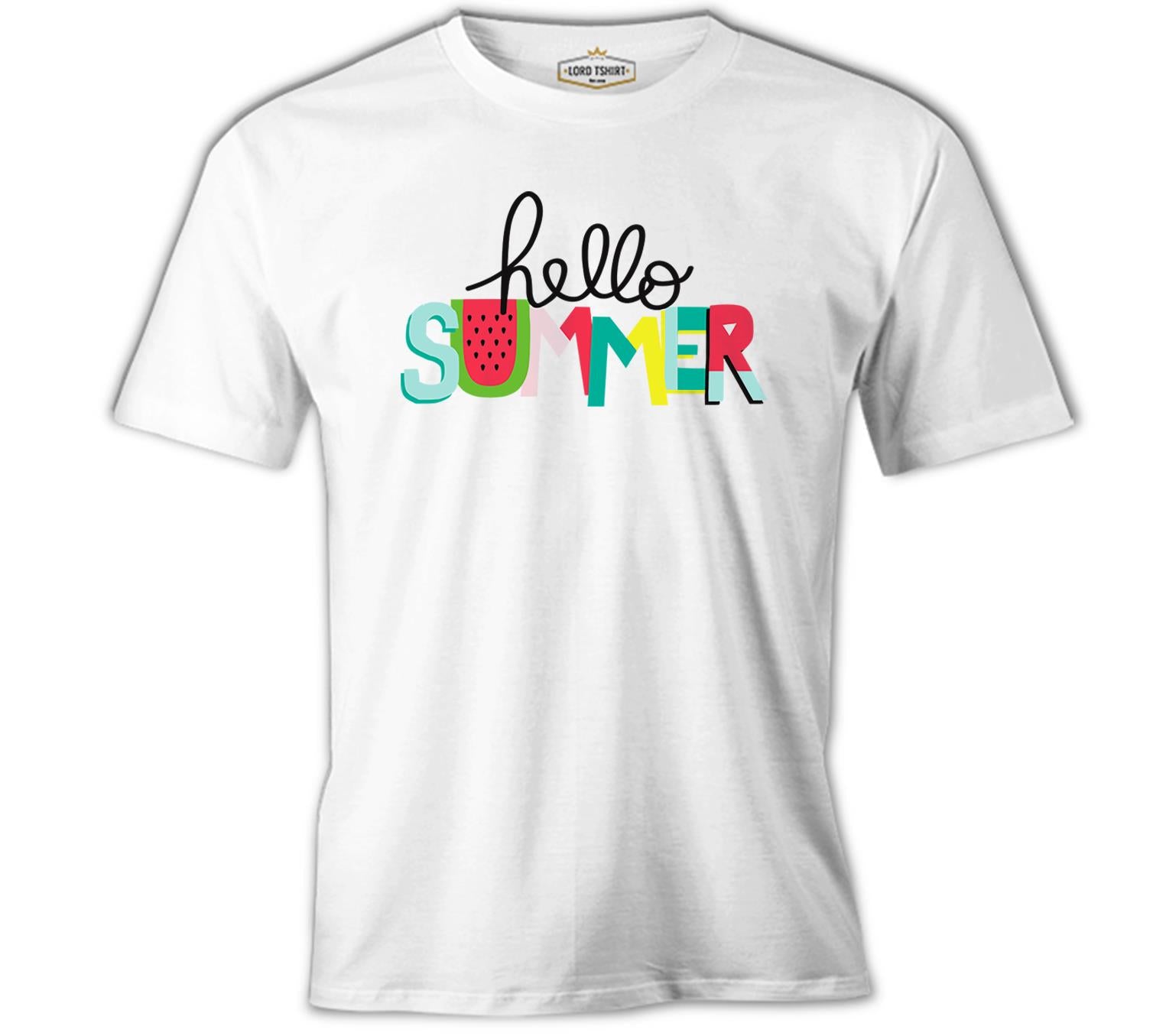 Hello Summer - Watermelon Beyaz Erkek Tshirt