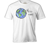 Hello World - Earth Beyaz Erkek Tshirt