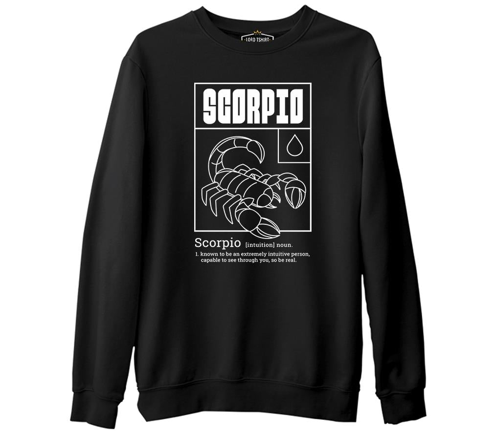 Horoscope Scorpio Intuitive Person Siyah Erkek Kalın Sweatshirt