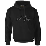 Horse on the Heartline Black Men's Zipperless Hoodie
