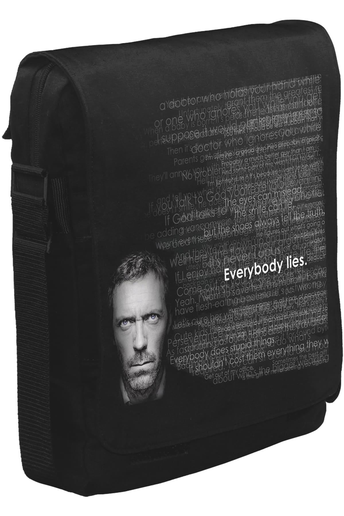 House - Everybody Lies Unisex Siyah Postacı Çanta