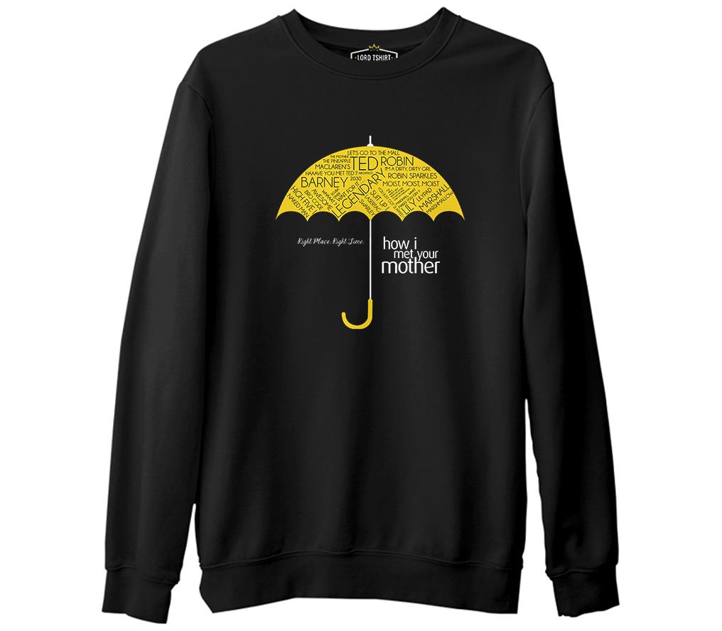 How I Met Your Mother - Umbrella  Siyah Erkek Kalın Sweatshirt
