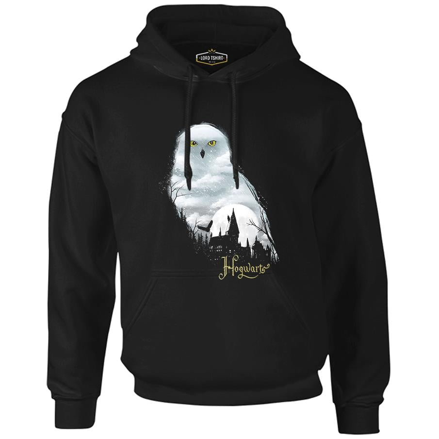 HP - Baykuş Always Siyah Erkek Fermuarsız Kapşonlu