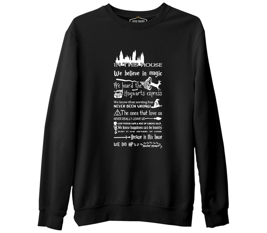 HP - House Rules Black Men's Thick Sweatshirt 