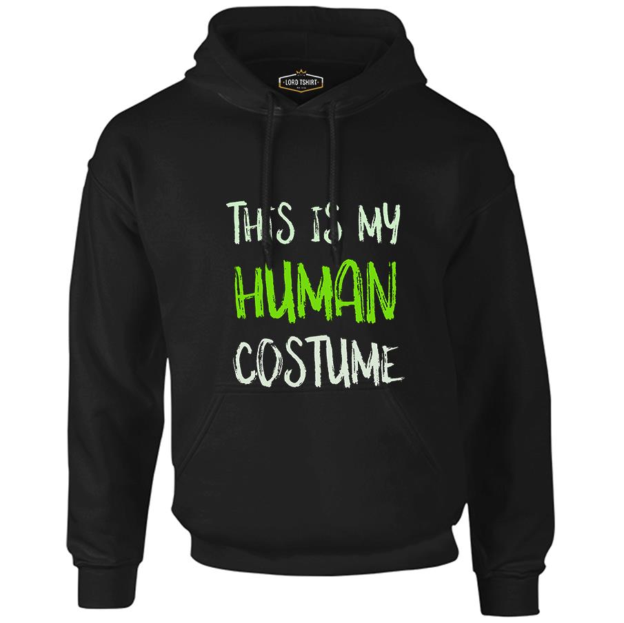 Human Costume Quote Black Men's Zipperless Hoodie