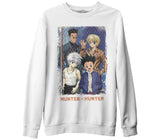 Hunter x Hunter Beyaz Erkek Kalın Sweatshirt