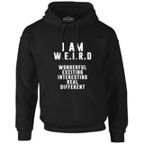 I am WEIRD Black Men's Zipperless Hoodie