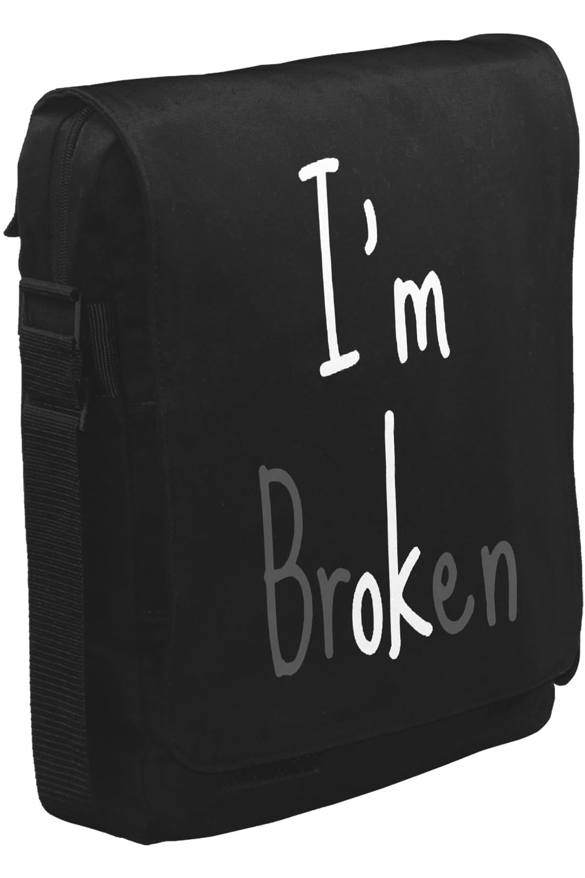 I'm Broken Unisex Black Messenger Bag 