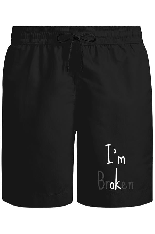 I'm brOKen Unisex Siyah Şort