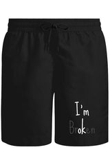 I'm brOKen Unisex Siyah Şort