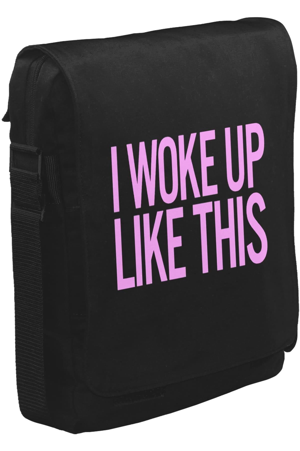 I Woke up Like This Unisex Siyah Postacı Çanta