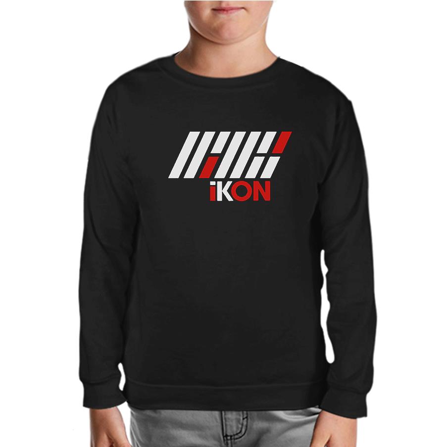 Ikon - Logo Text Black Kids Sweatshirt