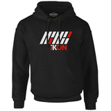 Ikon - Logo Yazı Siyah Erkek Fermuarsız Kapşonlu