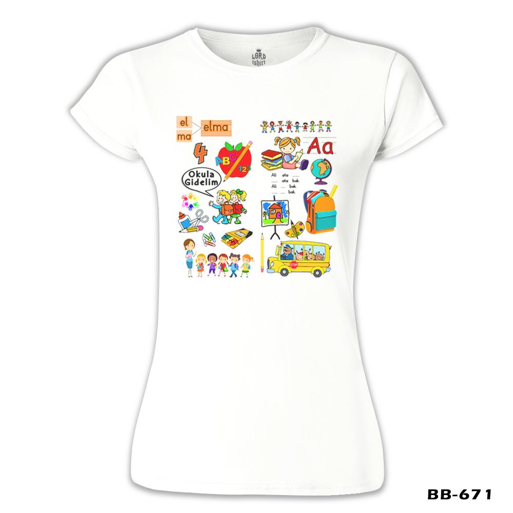 İlkolkul - Alphabet White Women's Tshirt