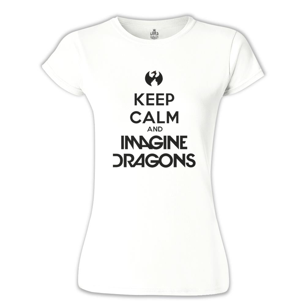 Imagine Dragons - Keep Calm Beyaz Kadın Tshirt