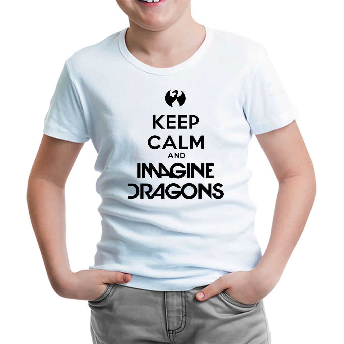 Imagine Dragons - Keep Calm Beyaz Çocuk Tshirt