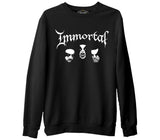 Immortal  Siyah Erkek Kalın Sweatshirt