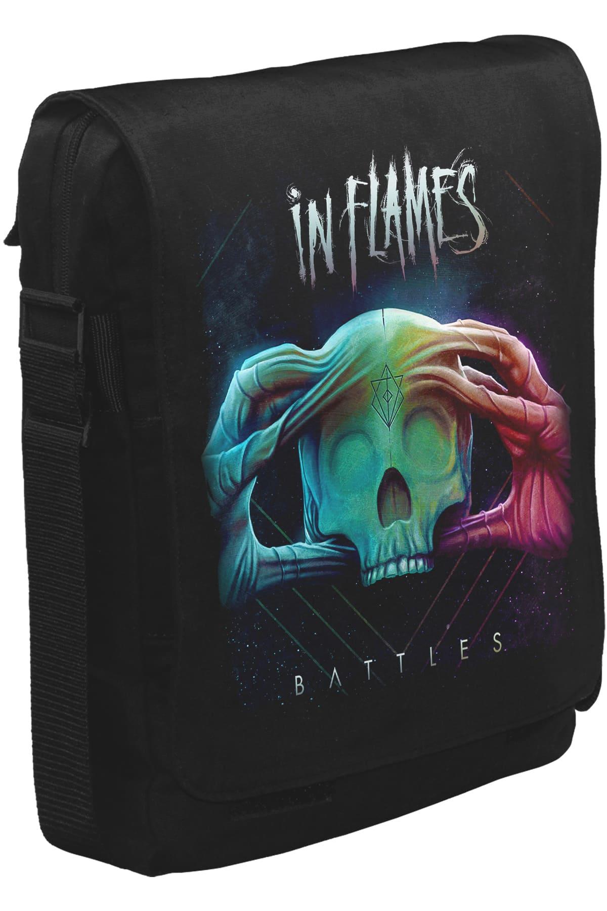 In Flames - Battles Unisex Siyah Postacı Çanta