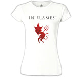 In Flames Beyaz Kadın Tshirt