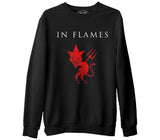 In Flames  Siyah Erkek Kalın Sweatshirt