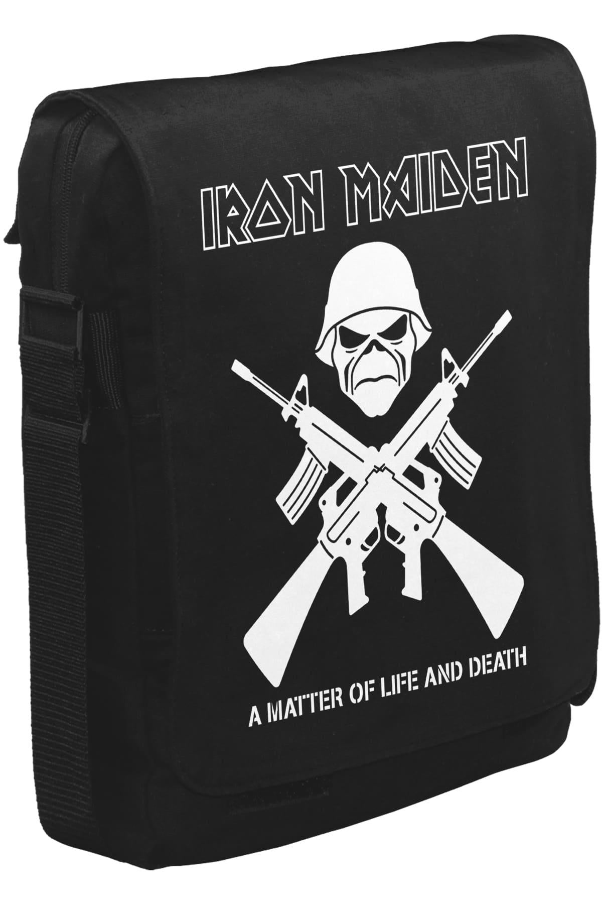 Iron Maiden - A Matter of Life and Death Unisex Siyah Postacı Çanta