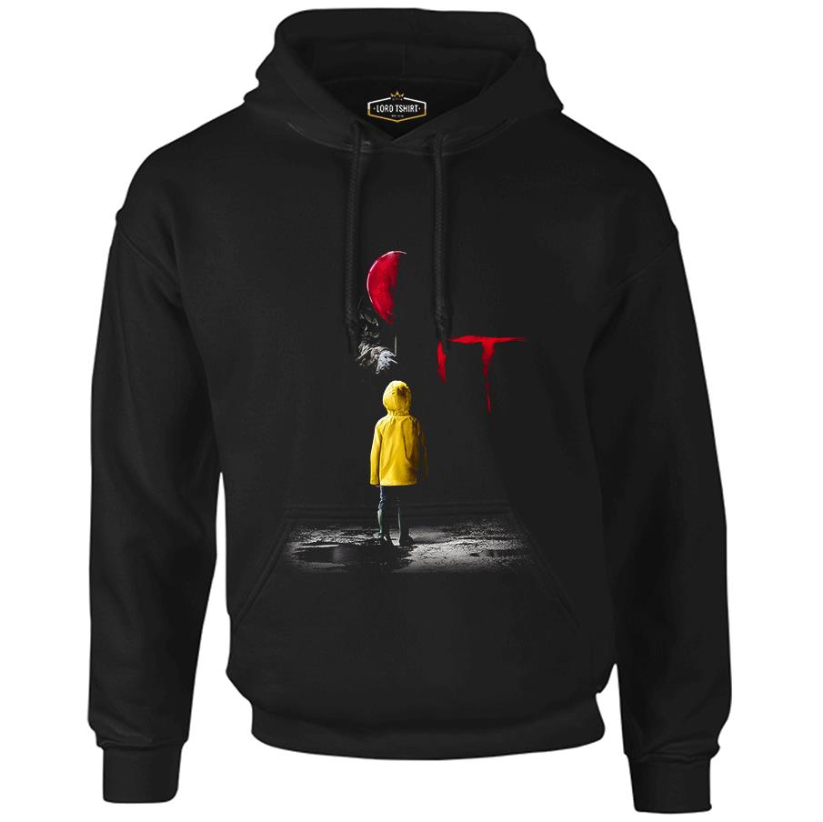 IT - Pennywise Siyah Erkek Fermuarsız Kapşonlu