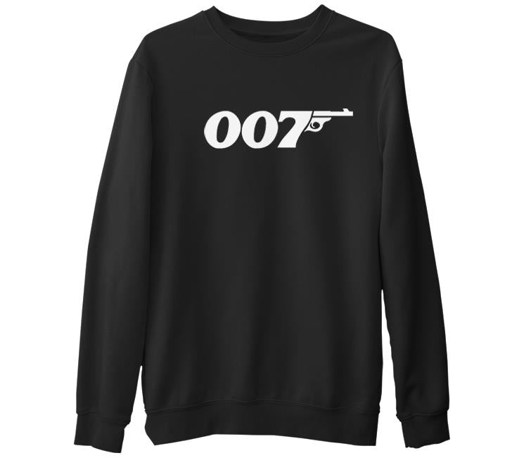 James Bond - 007  Siyah Erkek Kalın Sweatshirt