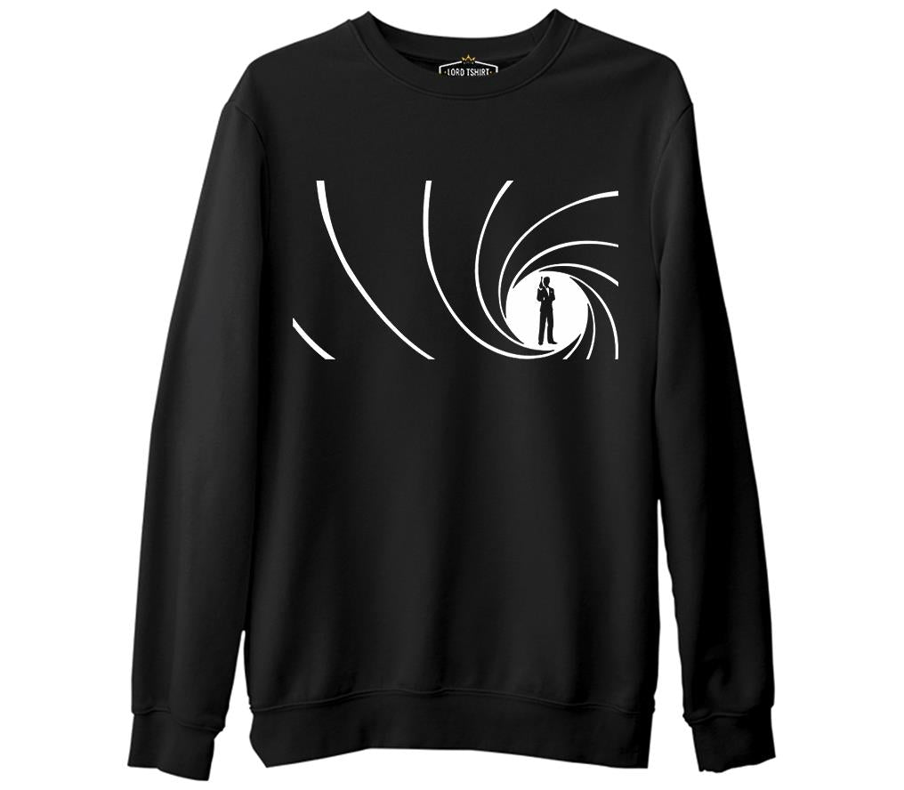 James Bond - Never Say Never  Siyah Erkek Kalın Sweatshirt