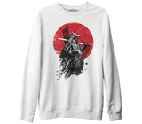 Japon Savaşçı - Sword Beyaz Erkek Kalın Sweatshirt