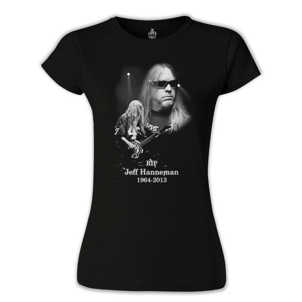 Jeff Hanneman - RIP Siyah Kadın Tshirt