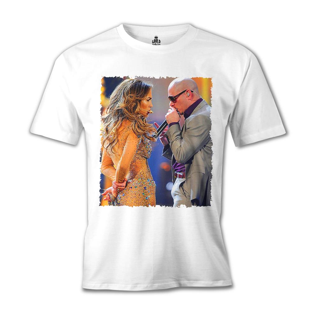 Jennifer Lopez &amp; Pitbull White Men's T-Shirt